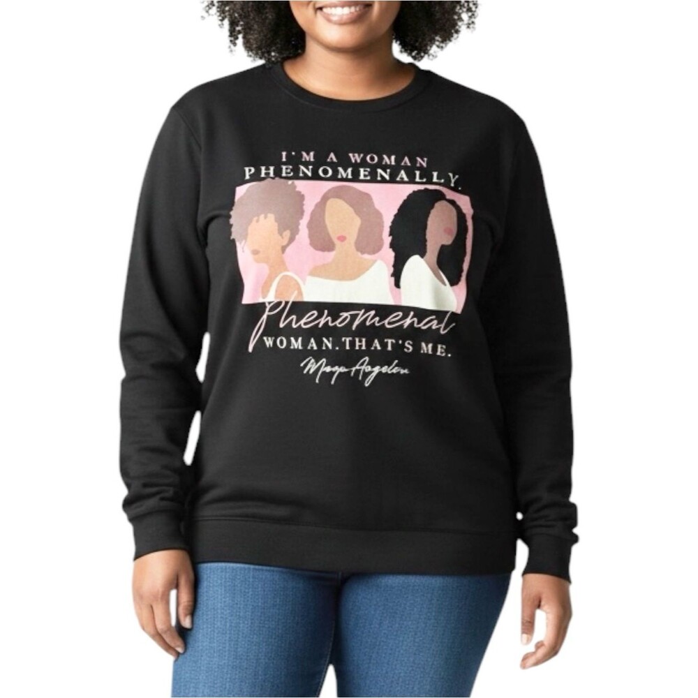 Torrid Maya Angelou Phenomenal Woman Graphic Sweatshirt Black Size 1X